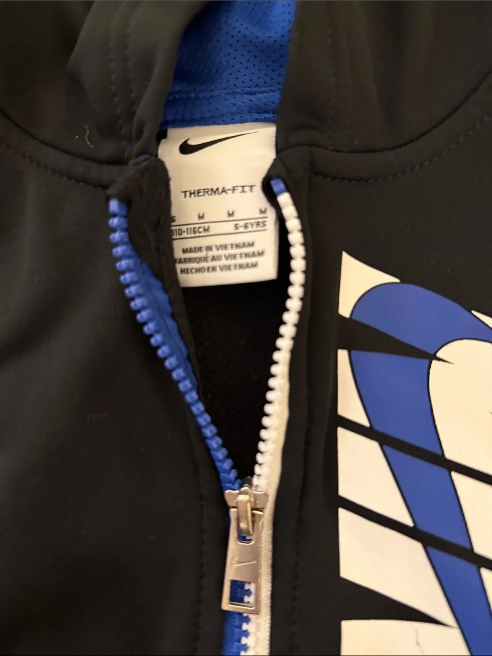 Nike Black and Blue Kids Zip Hoodie & Joggers Set - Picture 3 of 11